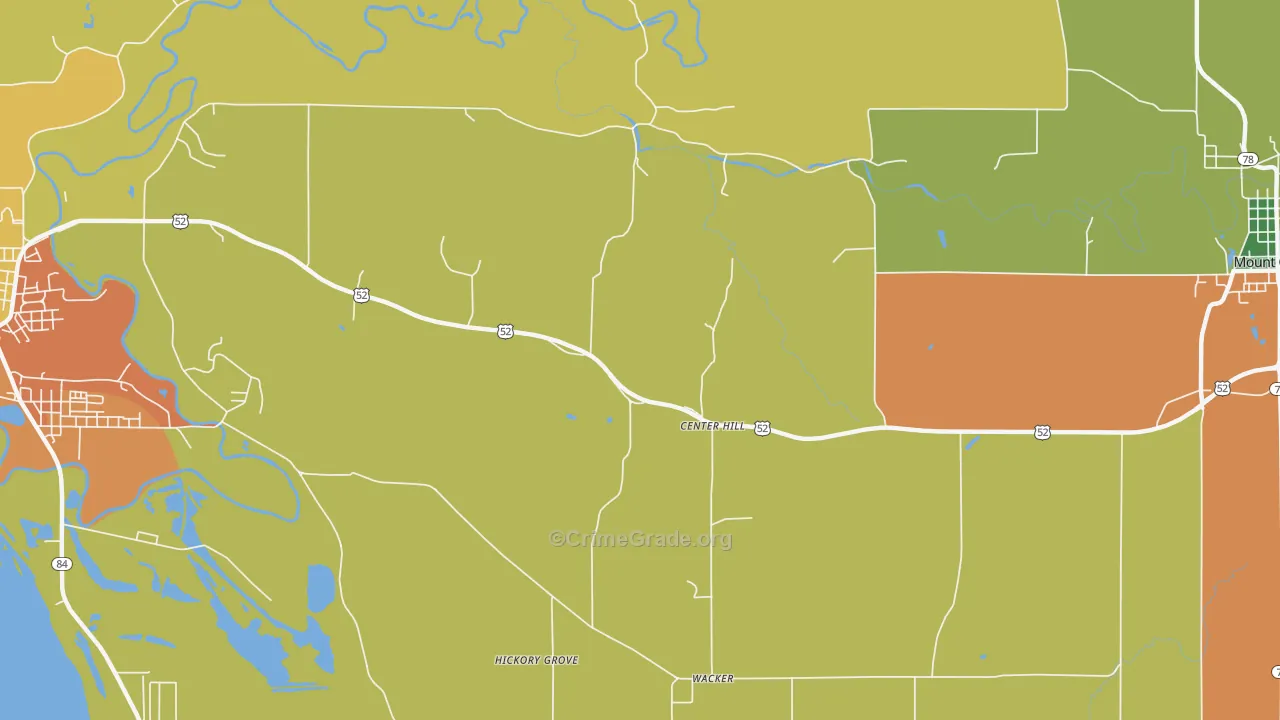 Center Hill, IL Map of Assault Rates