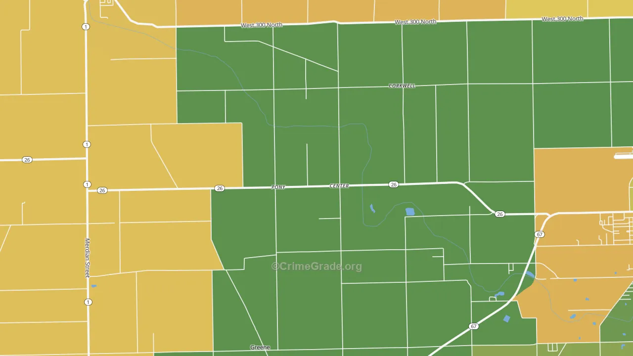 Center, IN Map of Assault Rates