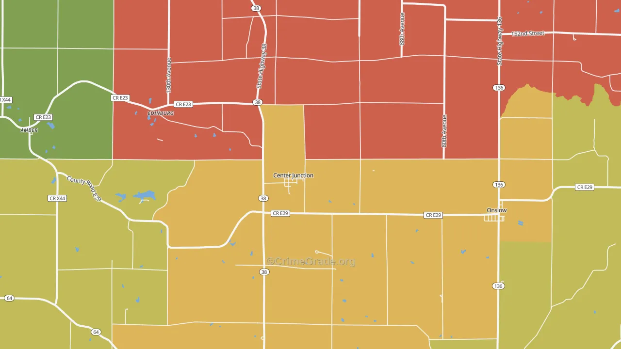 Center Junction, IA Map of Assault Rates