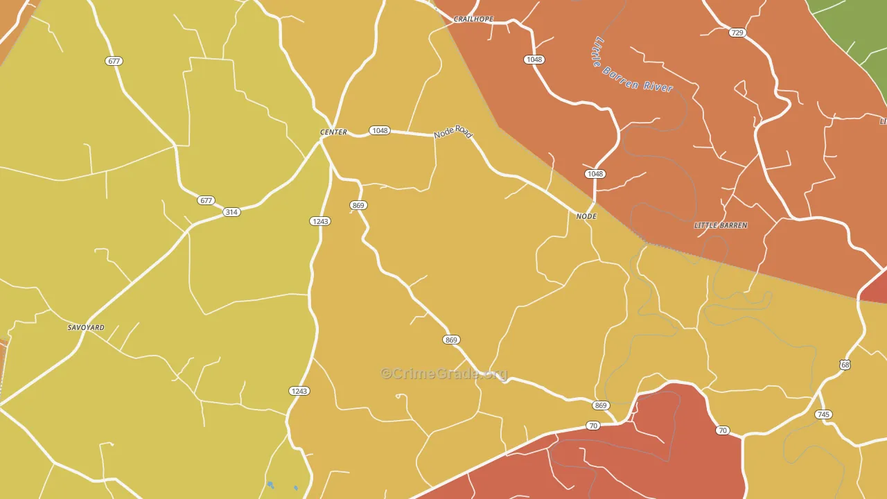 Center, KY Map of Assault Rates