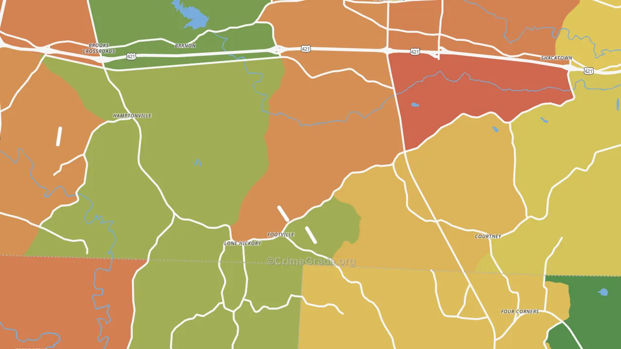 Center, NC Map of Assault Rates