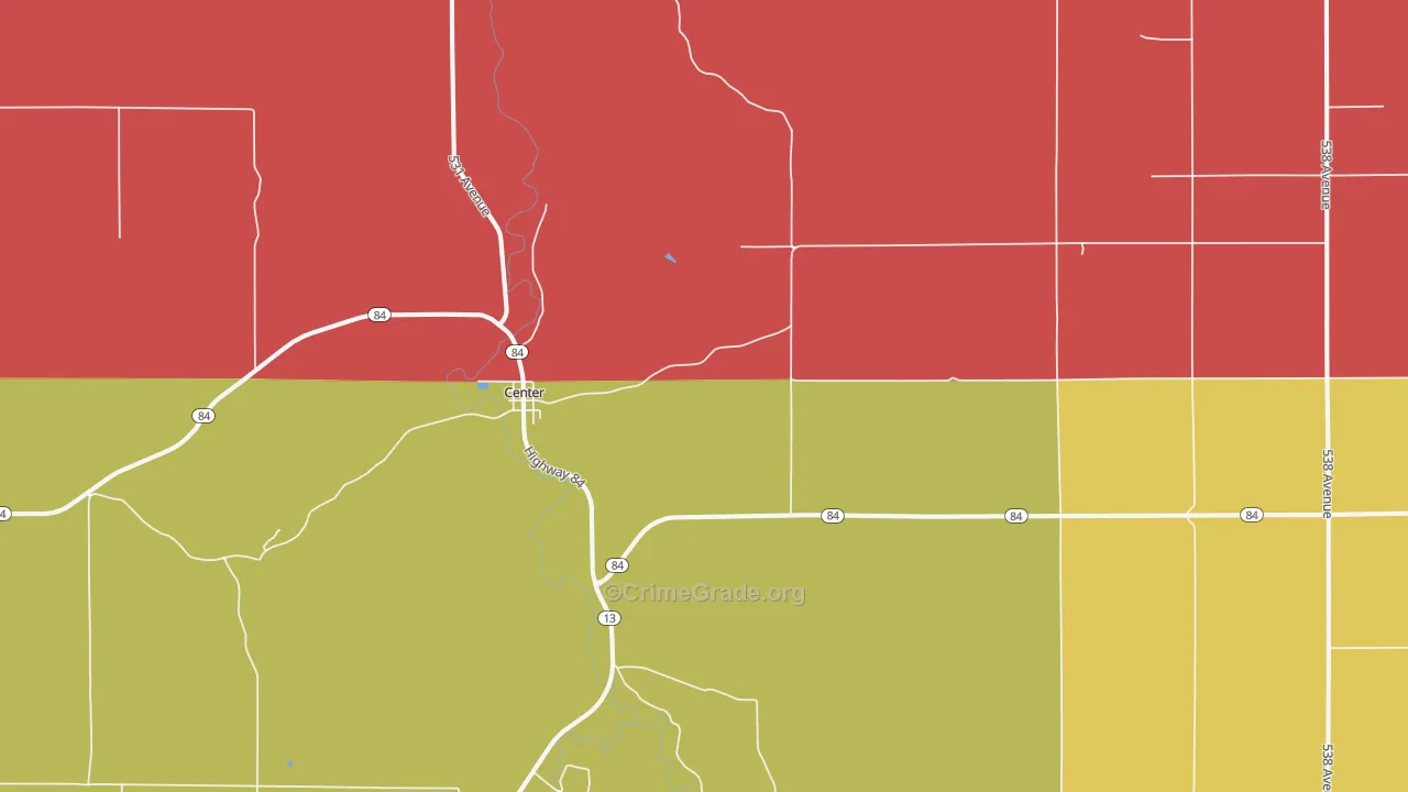 Center, NE Map of Assault Rates