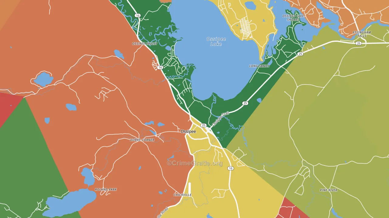 Center Ossipee, NH Map of Assault Rates