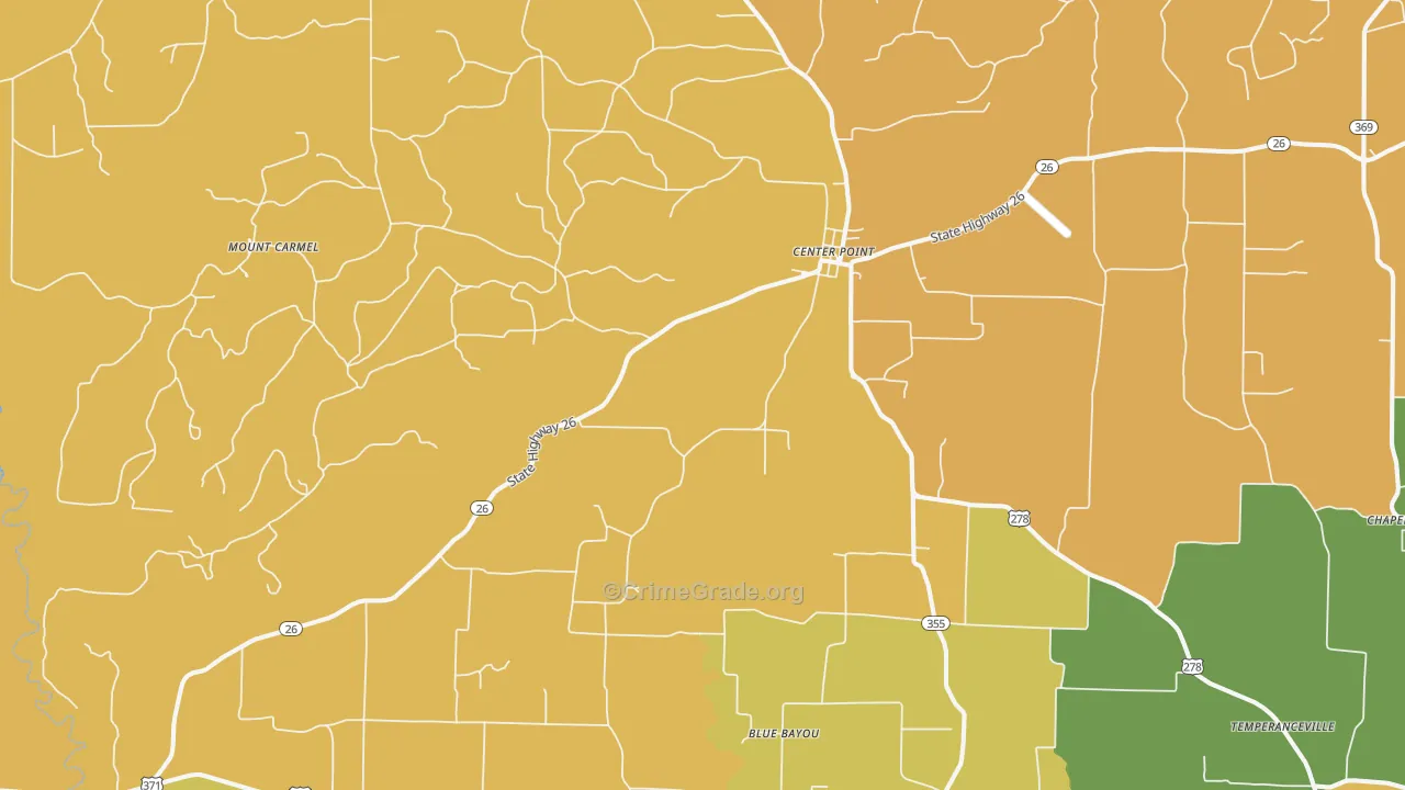 Center Point, AR Map of Assault Rates