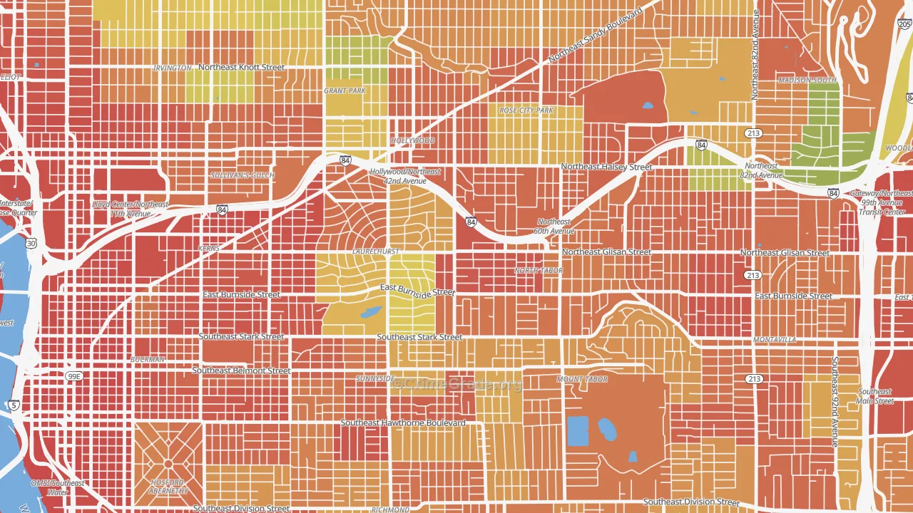 Center, Portland, OR Map of Assault Rates