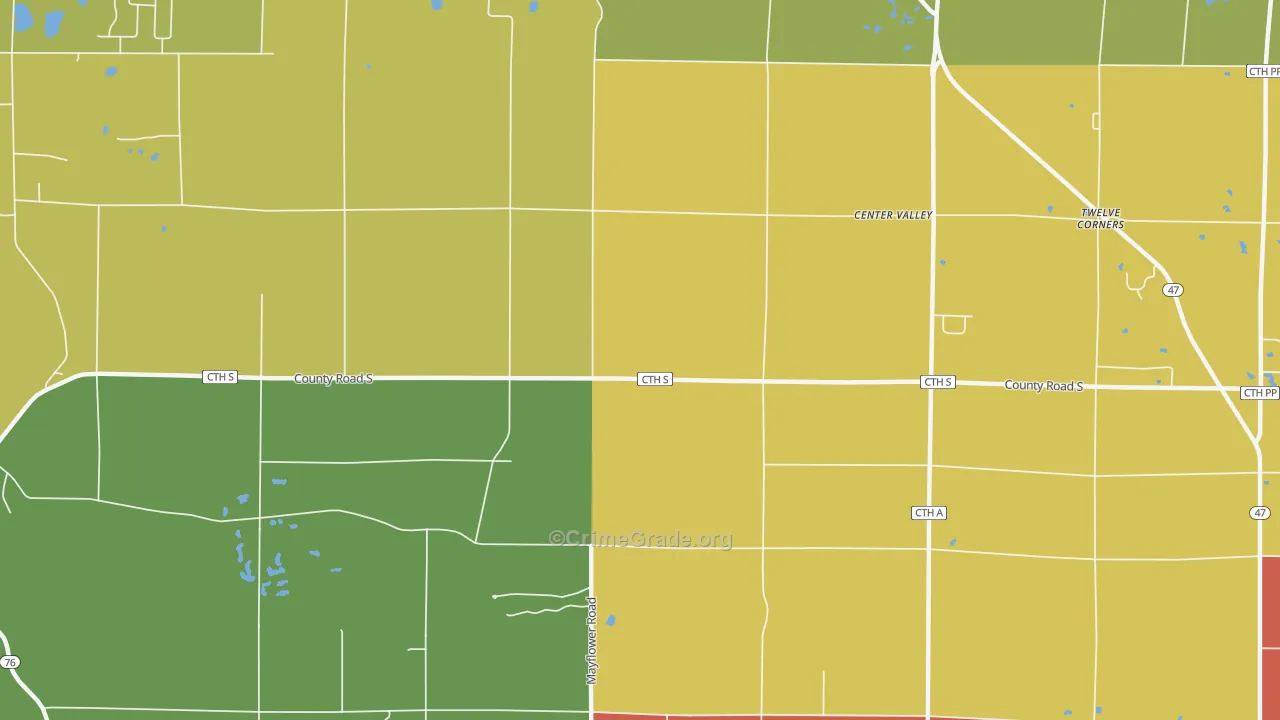 Center Valley, WI Map of Assault Rates