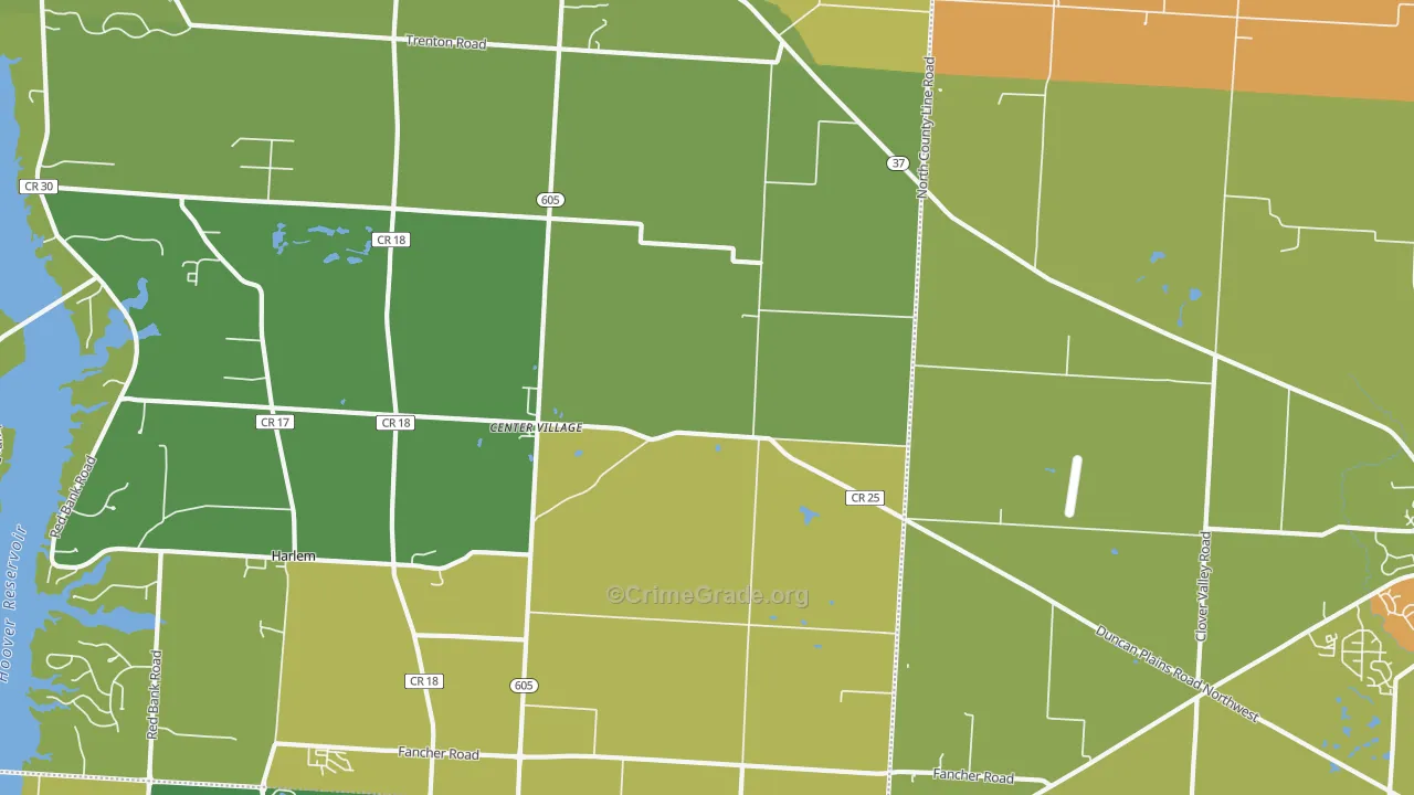 Center Village, OH Map of Assault Rates