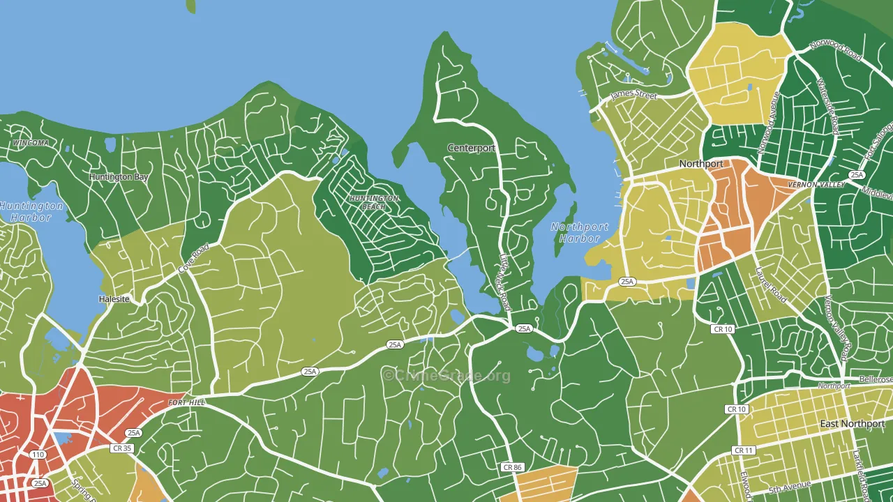 Centerport, NY Map of Assault Rates