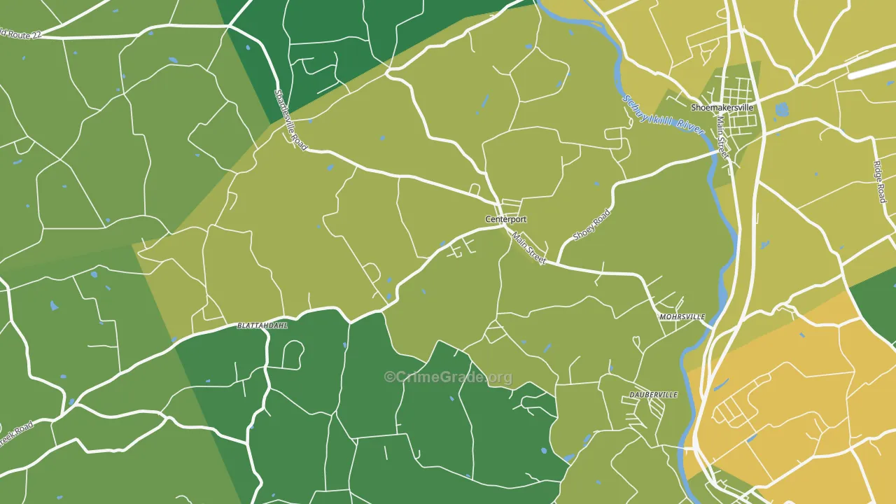 Centerport, PA Map of Assault Rates