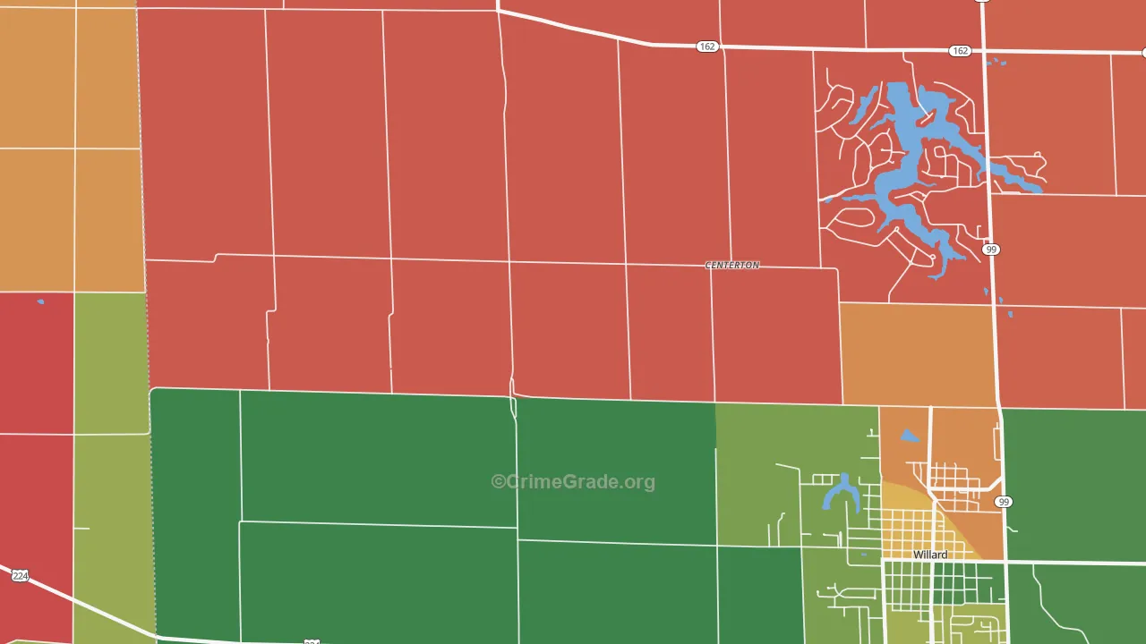 Centerton, OH Map of Assault Rates