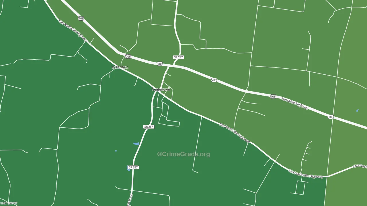 Centertown, TN Map of Assault Rates