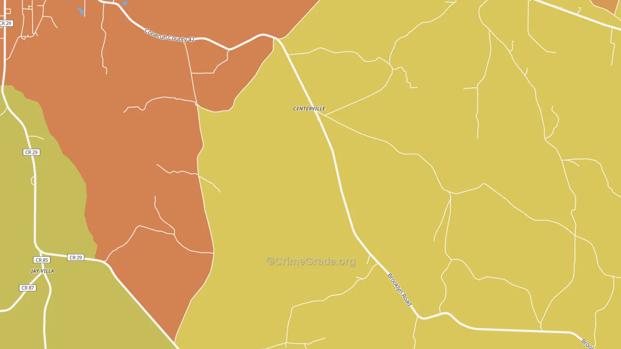 Centerville, AL Map of Assault Rates