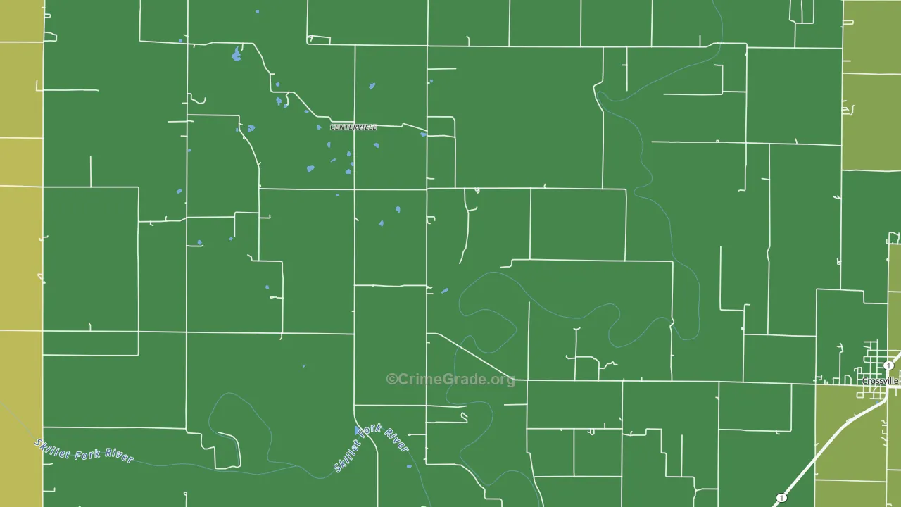 Centerville, IL Map of Assault Rates