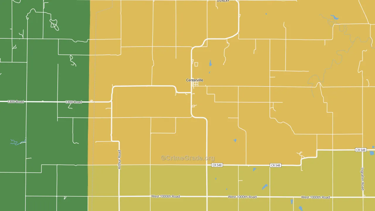 Centerville, KS Map of Assault Rates