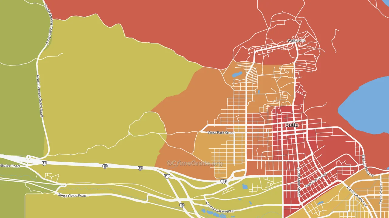 Centerville, MT Map of Assault Rates