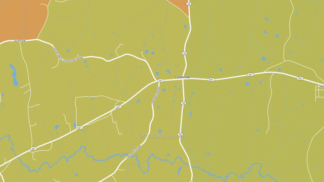 Centerville, NC Map of Assault Rates
