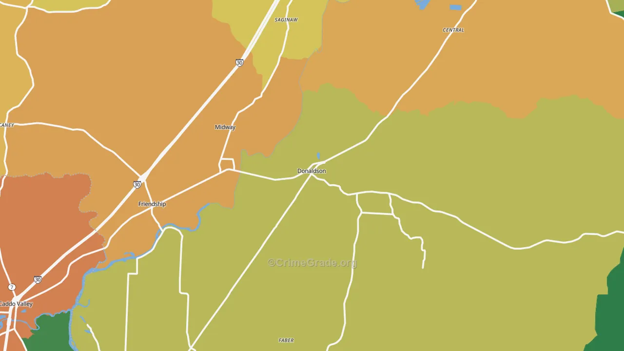Central, AR Map of Assault Rates