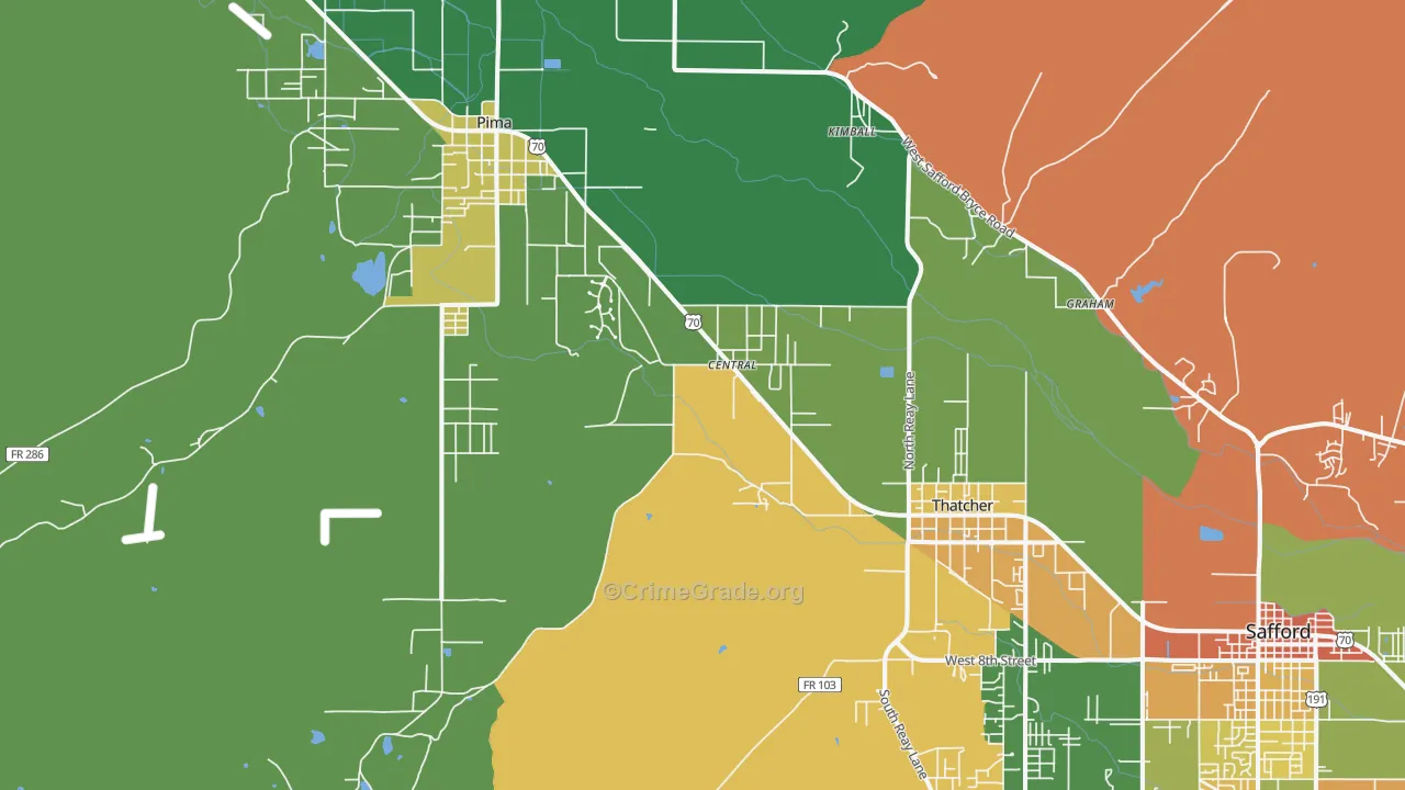 Central, AZ Map of Assault Rates