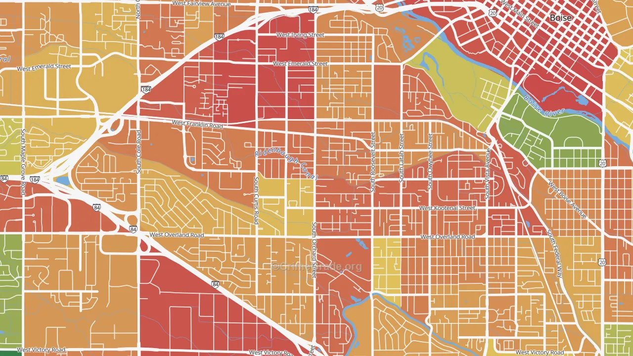 Central Bench, Boise, ID Map of Assault Rates