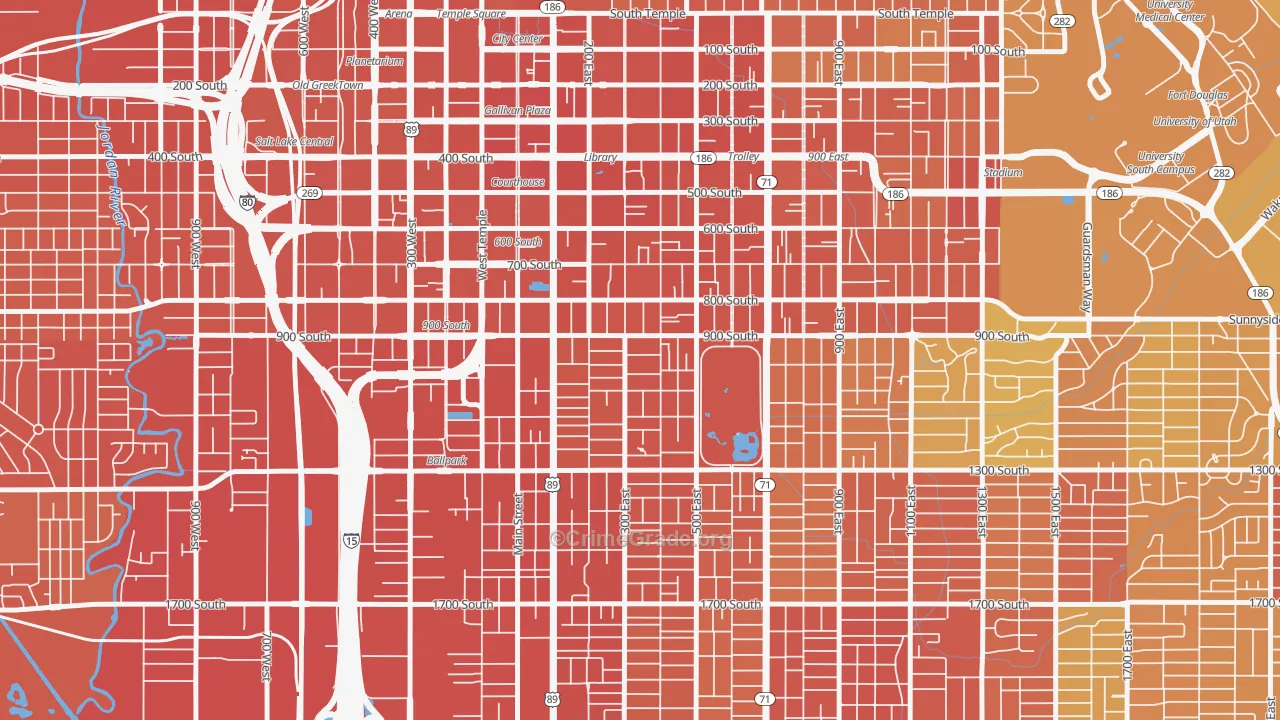 Central City Liberty Wells, Salt Lake City, UT Map of Assault Rates