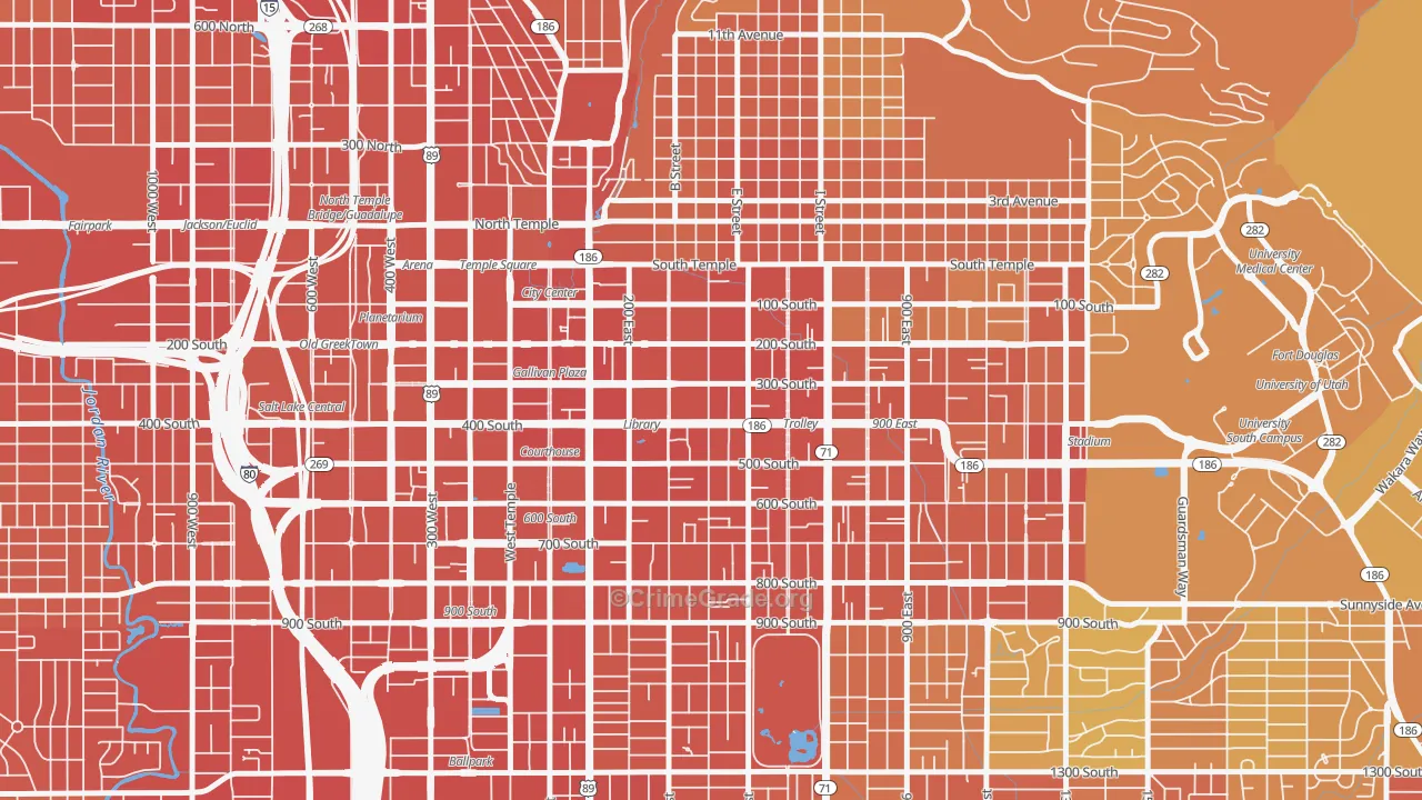 Central City, Salt Lake City, UT Map of Assault Rates