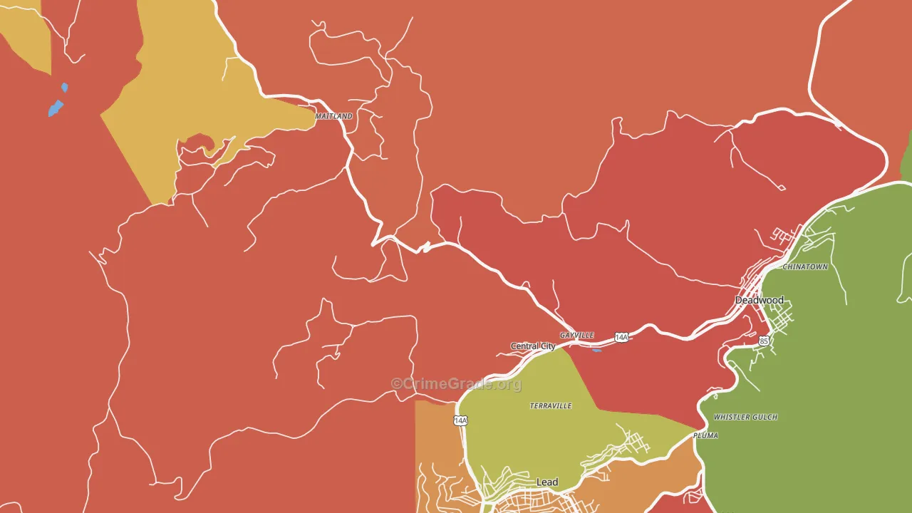 Central City, SD Map of Assault Rates