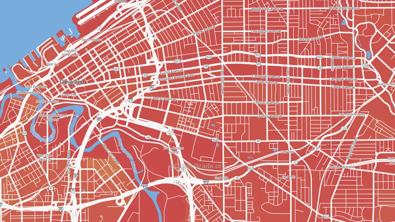 Central, Cleveland, OH Map of Assault Rates