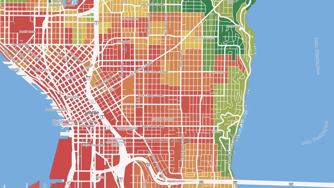 Central District, Seattle, WA Map of Assault Rates