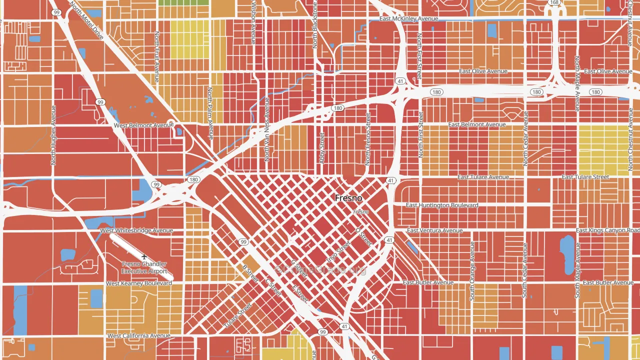 Central, Fresno, CA Map of Assault Rates