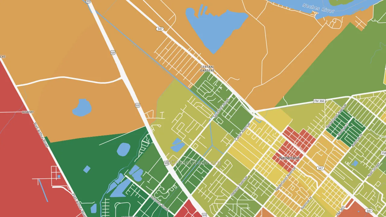 Central Gardens, TX Map of Assault Rates