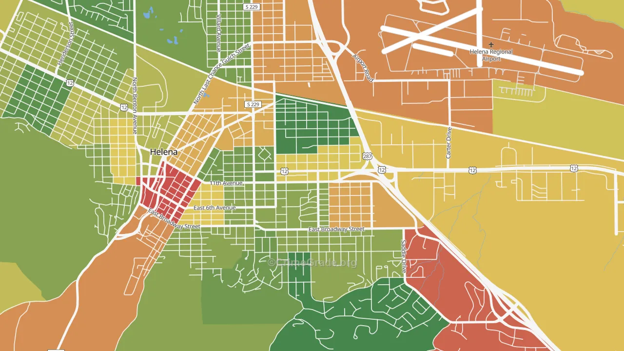 Central, Helena, MT Map of Assault Rates