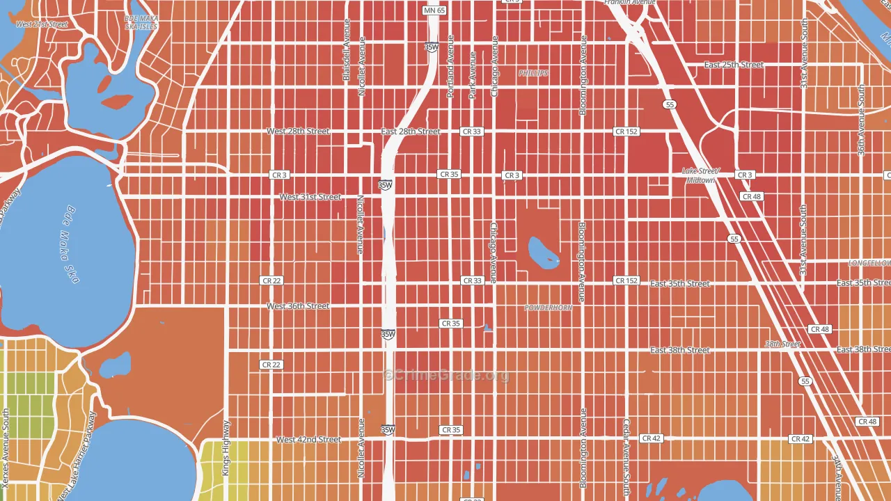 Central, Minneapolis, MN Map of Assault Rates