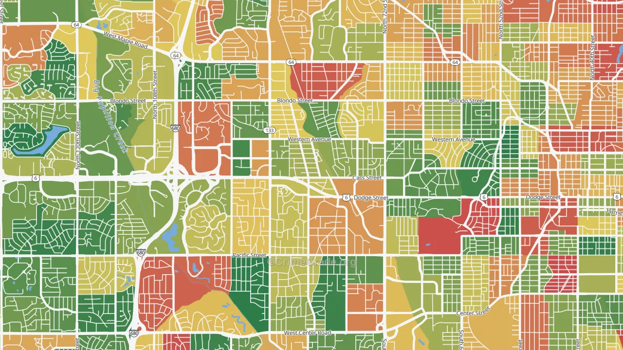 Central Omaha, Omaha, NE Map of Assault Rates