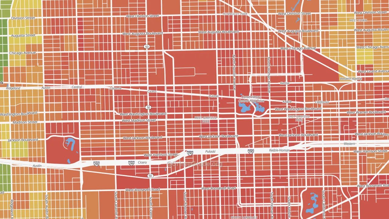 Central Park, Chicago, IL Map of Assault Rates
