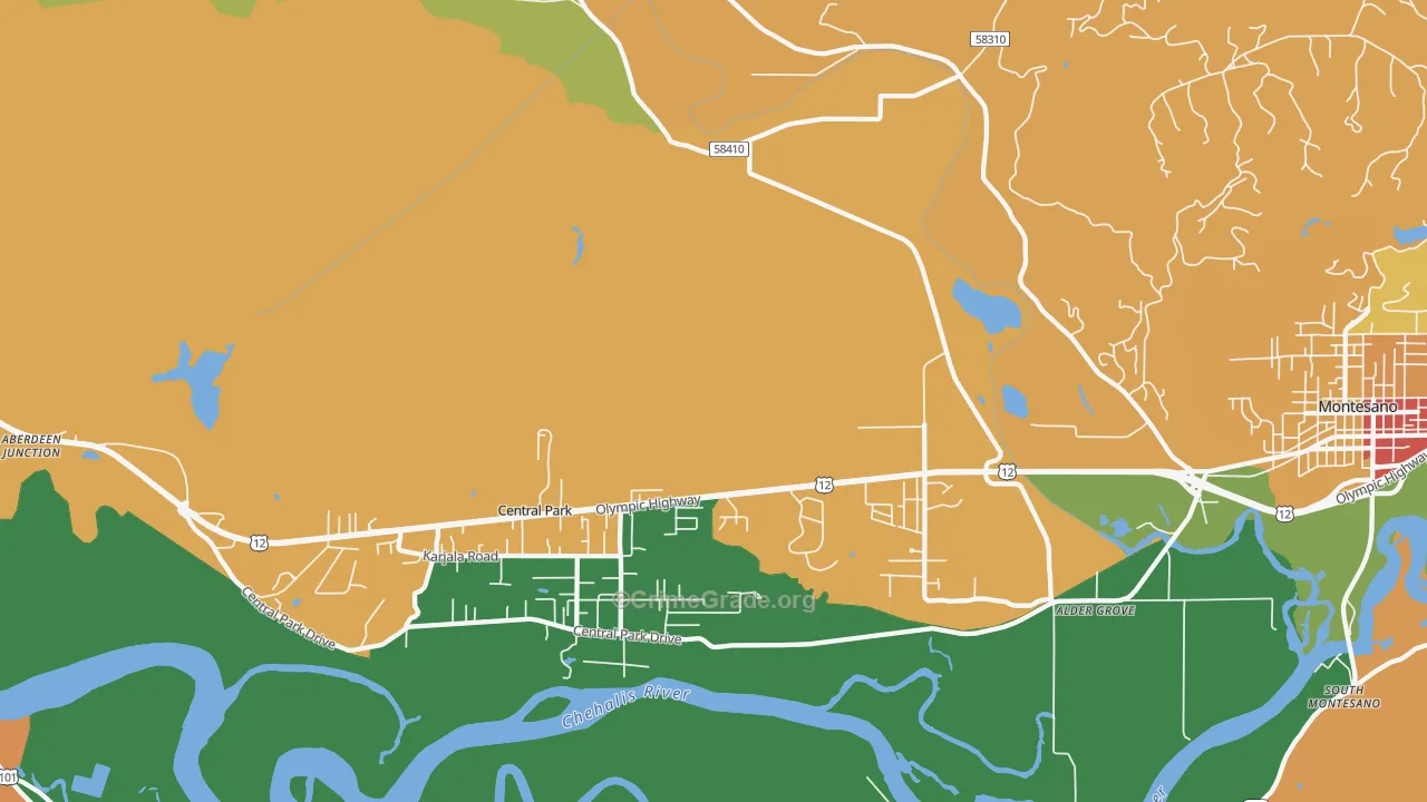 Central Park, WA Map of Assault Rates