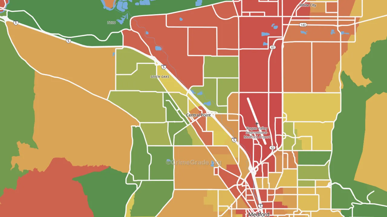 Central Point, OR Map of Assault Rates