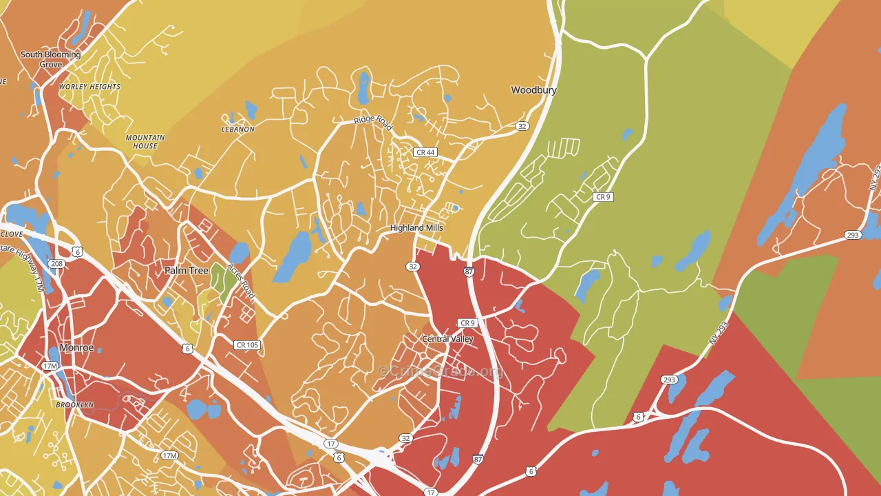 Central Valley, NY Map of Assault Rates