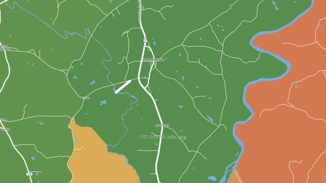 Centralhatchee, GA Map of Assault Rates