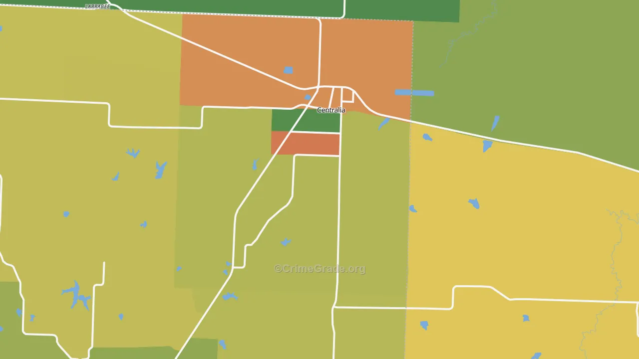 Centralia, MO Map of Assault Rates