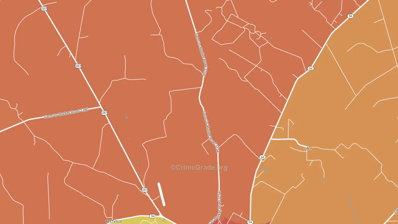 Centralia, TX Map of Assault Rates