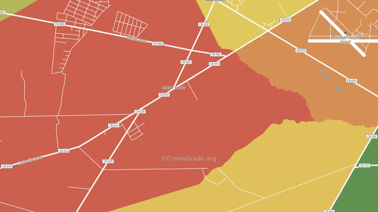 Centre Grove, NJ Map of Assault Rates