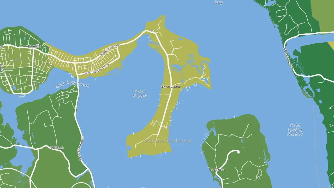 Centre Island, NY Map of Assault Rates