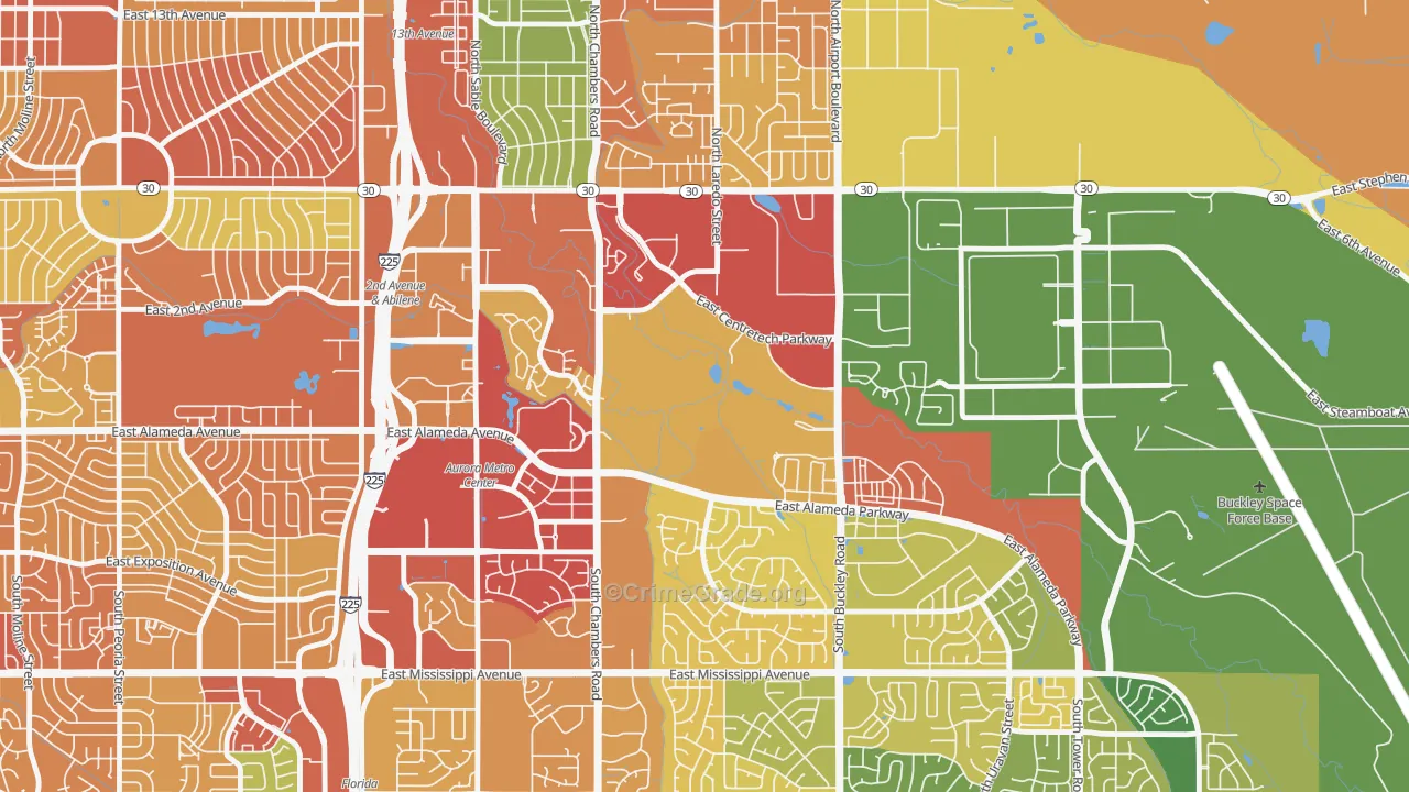 Centretech, Aurora, CO Map of Assault Rates