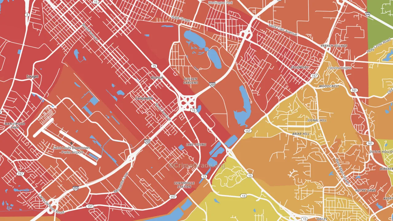 Centreville, IL Map of Assault Rates