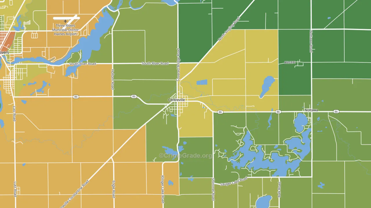 Centreville, MI Map of Assault Rates