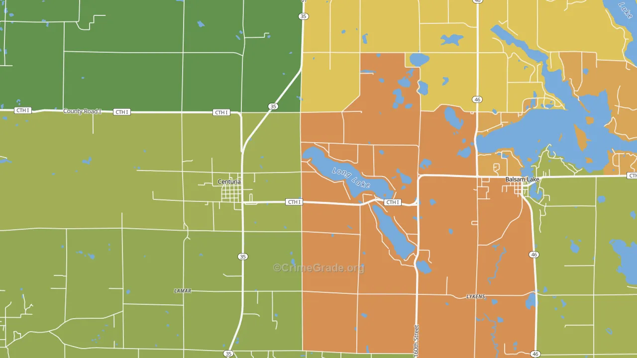 Centuria, WI Map of Assault Rates