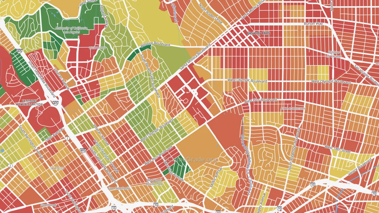 Century City, Los Angeles, CA Map of Assault Rates