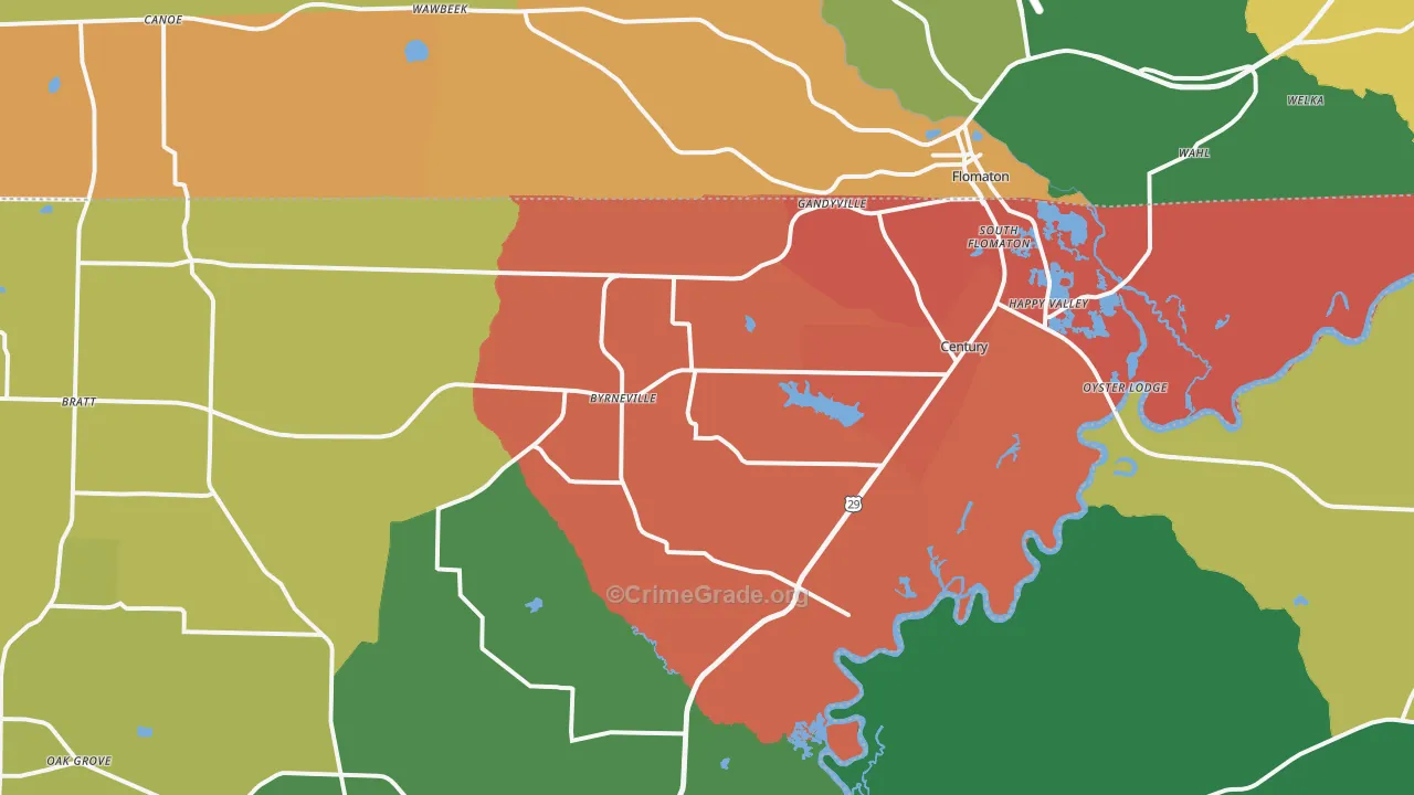 Century, FL Map of Assault Rates