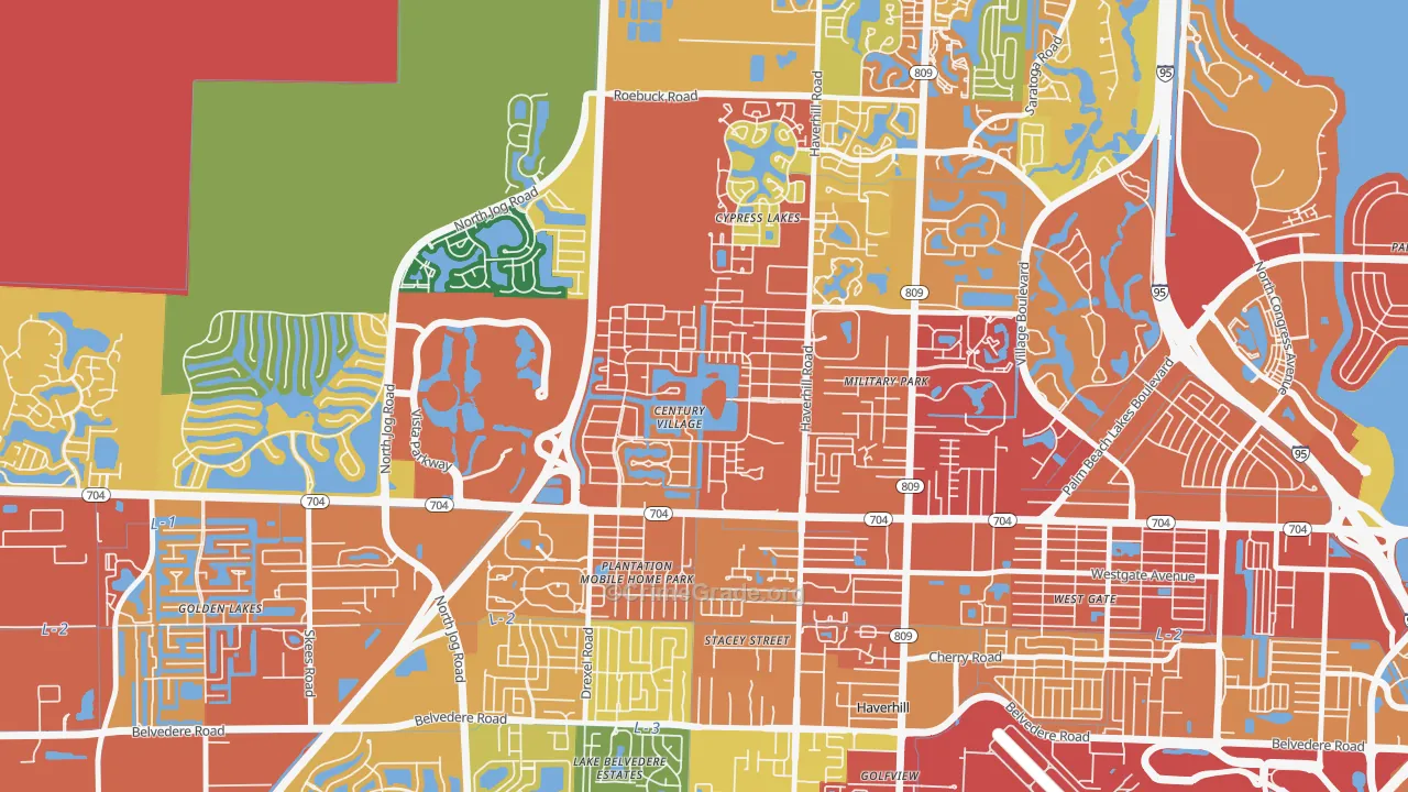 Century Village, West Palm Beach, FL Map of Assault Rates