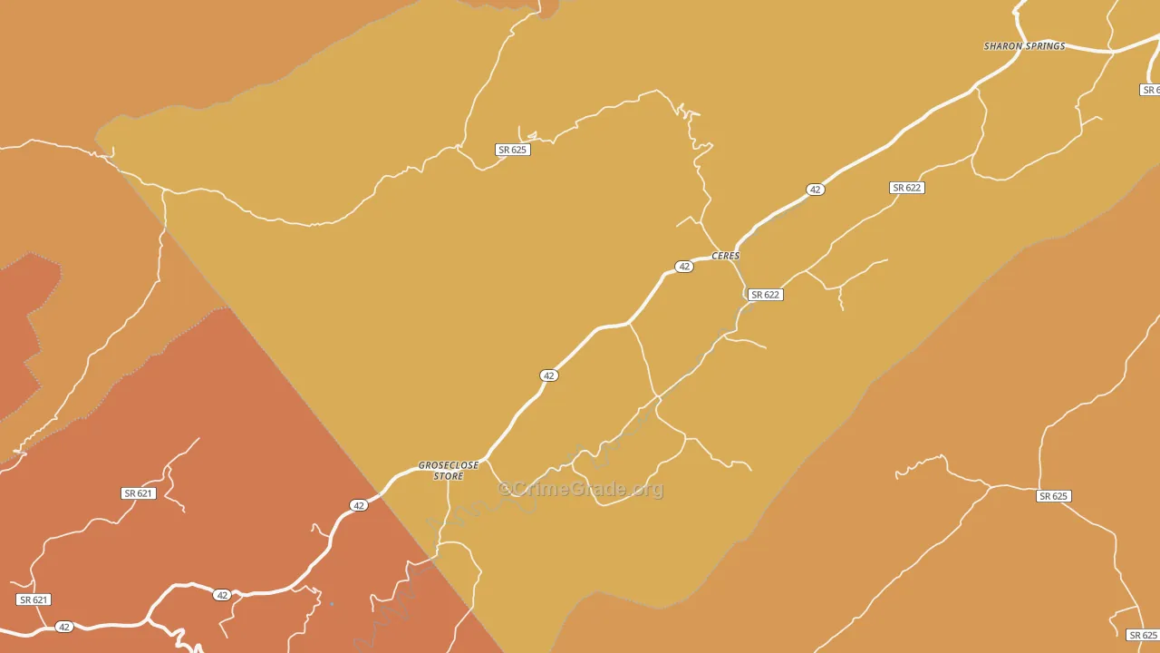 Ceres, VA Map of Assault Rates